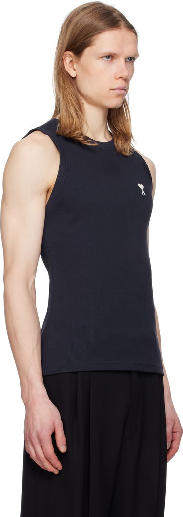Tielko AMI AMI Paris Ribbed Ami de Coeur Tank Top Hnedá | HTK060.JE0117, 4