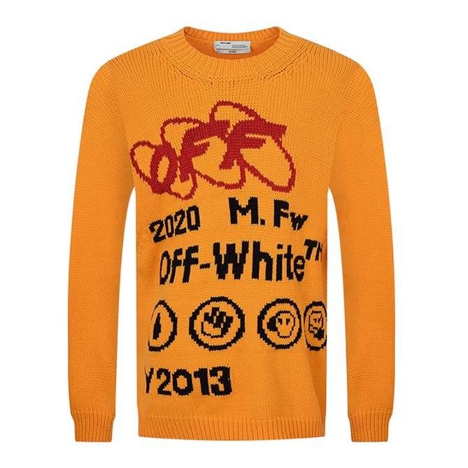 Sveter Off-White Off-White Industrial Y013 Knit Crewneck Oranžová | OMHE032F19E370166010