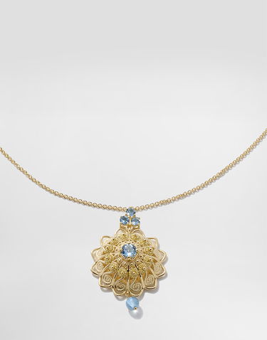 Náhrdelník Dolce & Gabbana Dolce & Gabbana Filigree 18K Yellow Gold Aquamarine Pendant Necklace Žltá | WAJP1GWAQ01ZOO00, 3