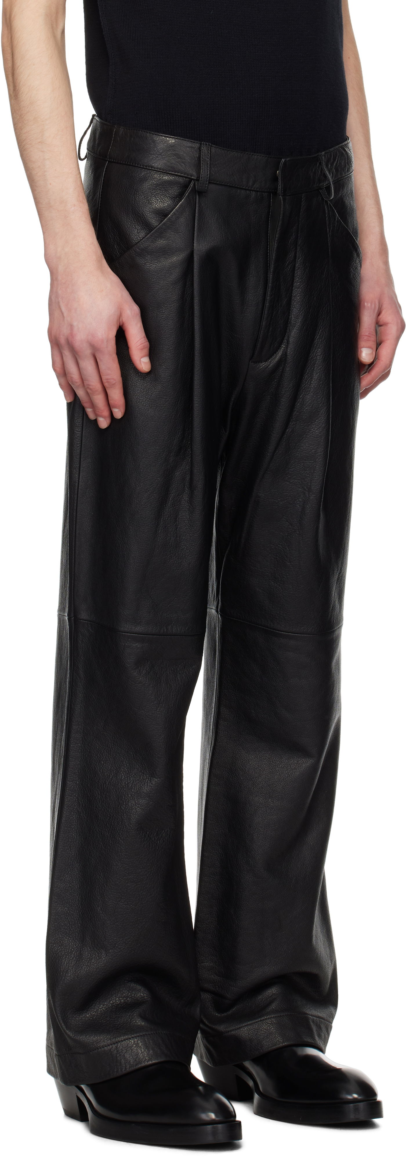 Nohavice Entire Studios Entire Studios DC Leather Trousers Čierna | ES2668BL, 1
