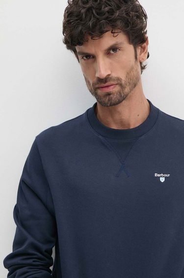 Mikina Barbour Navy Blue Crew Neck Sweatshirt Navy | MOL0643, 3