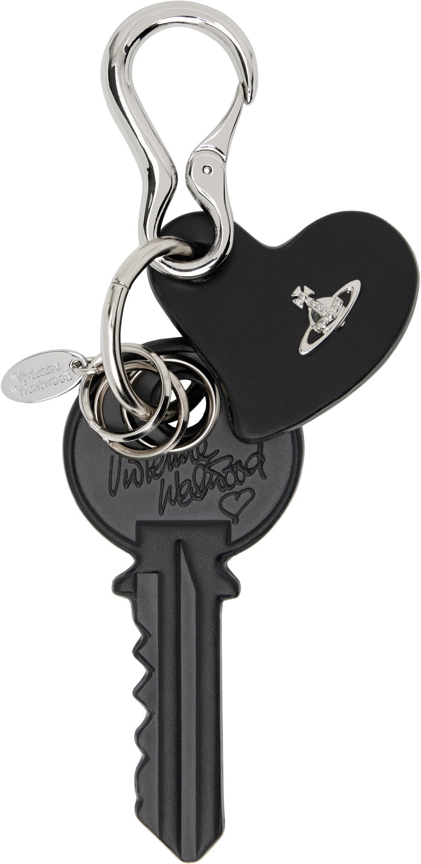 Kľúčenka Vivienne Westwood Vivienne Westwood Leather Key and Heart Keychain Čierna | 8203012HU-L00AT-