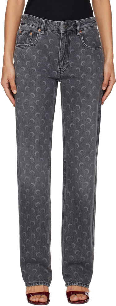 Džínsy Marine Serre Marine Serre Moon Laser Straight Jeans Šedá | WPA128BCDEN0006, 0