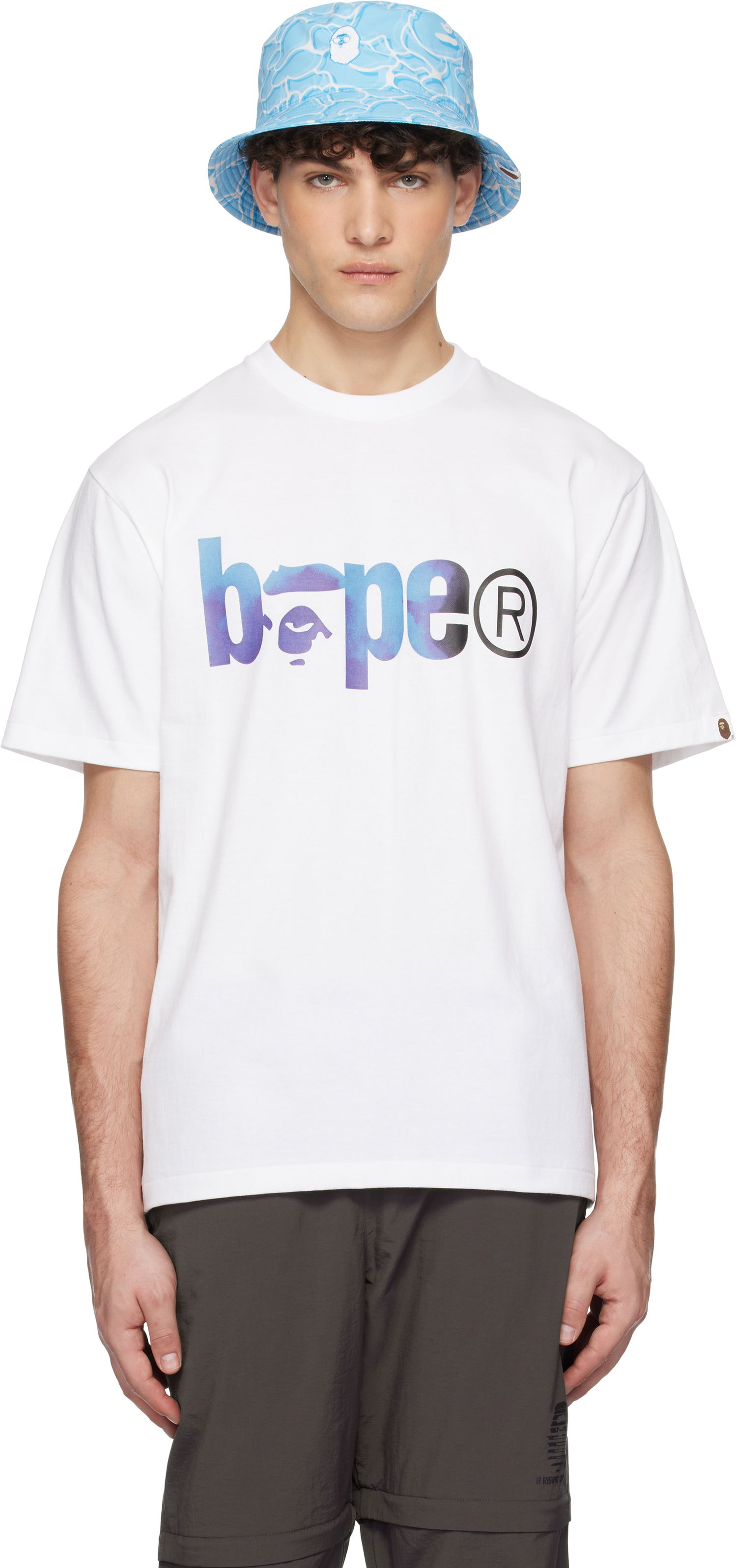 Tričko BAPE Tie Dye Logo T-shirt Biela | 001TEK801034M, 0