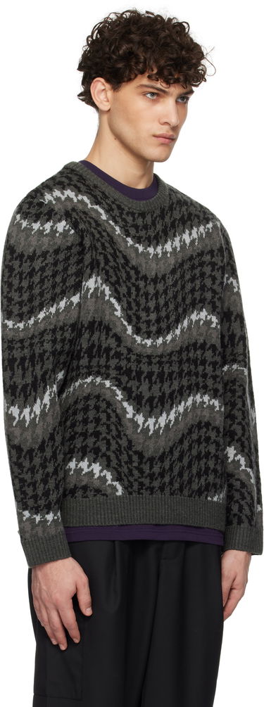 Sveter Dime Houndstooth Knit Sweater Šedá | DIMEHO247COA, 1