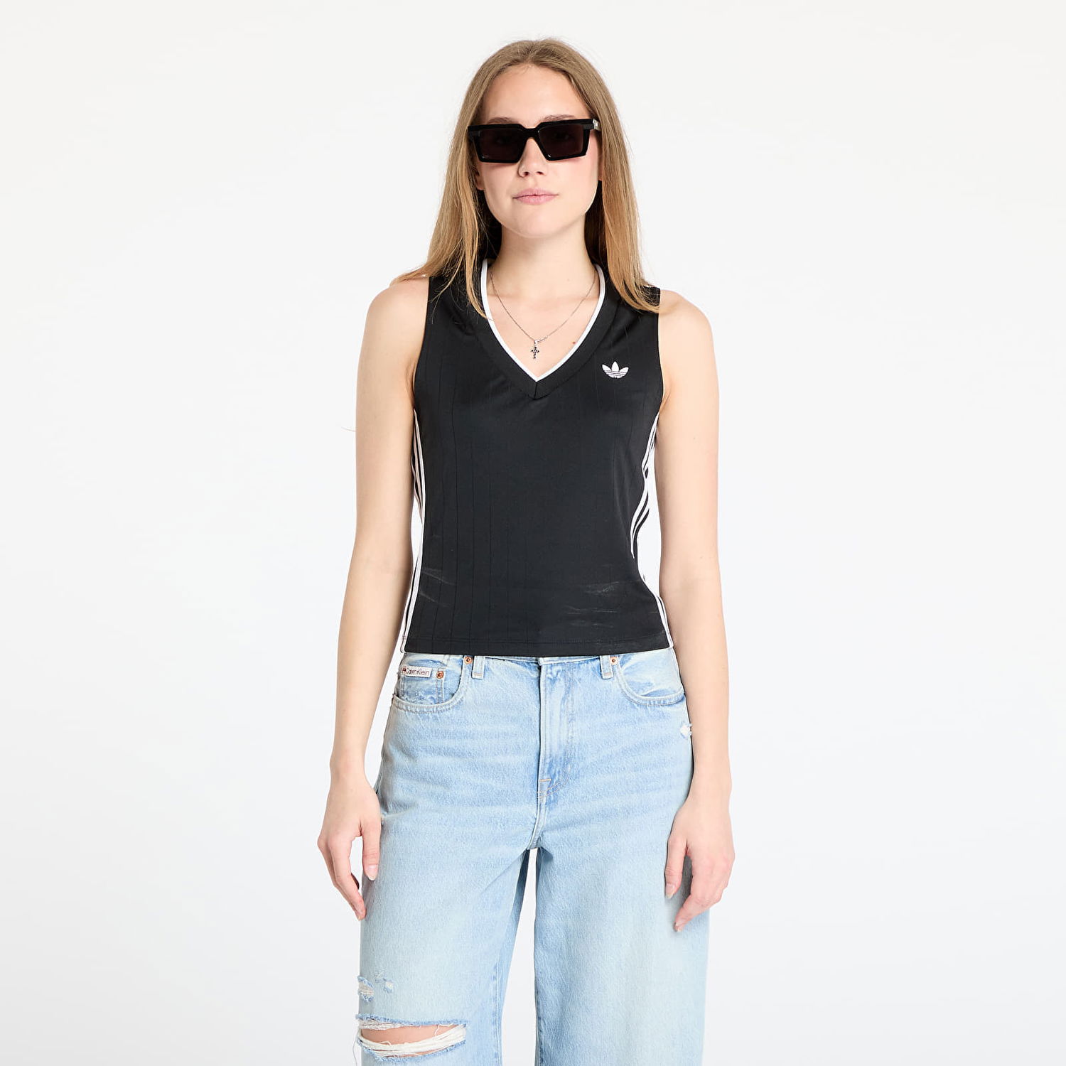 Tielko adidas Originals Originals V-Neck Tank Top Čierna | KD2279, 0