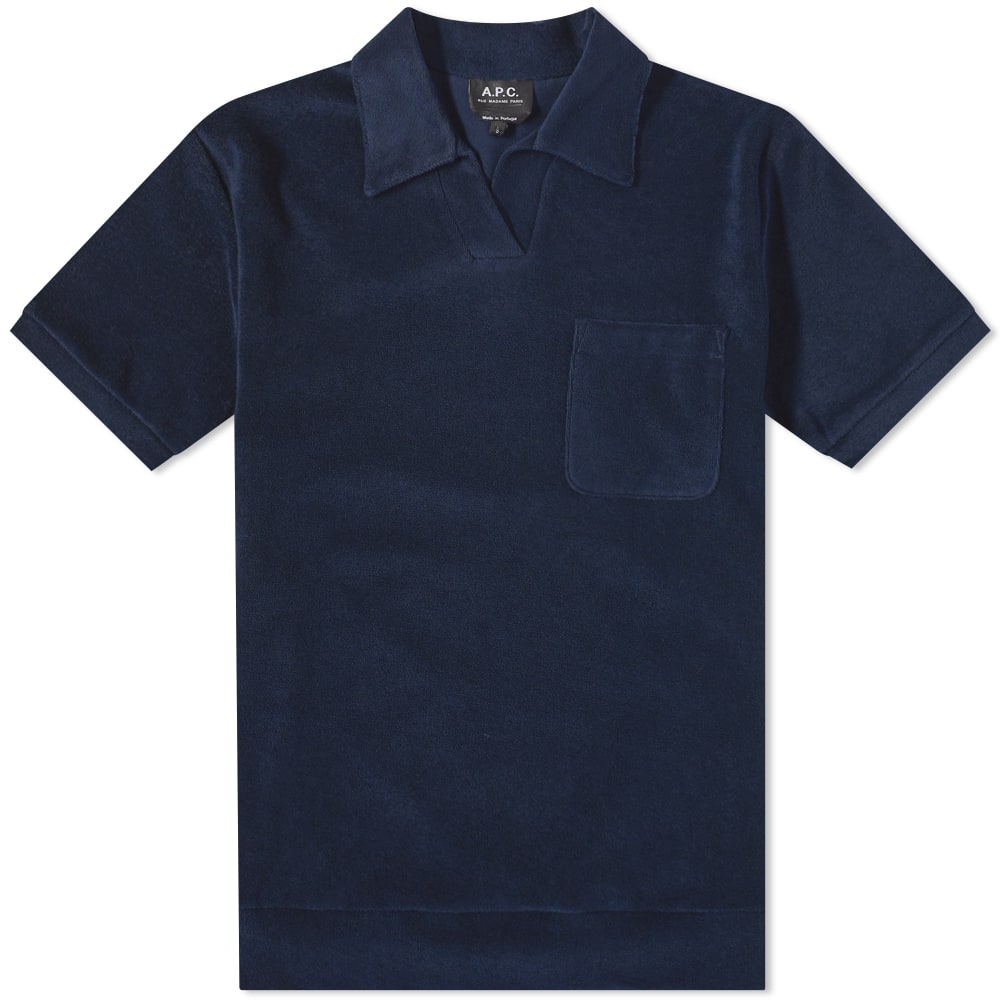 Polo tričko A.P.C. Agustino Sponge Fleece Polo Shirt Navy | COEWT-H26072-IAK, 0