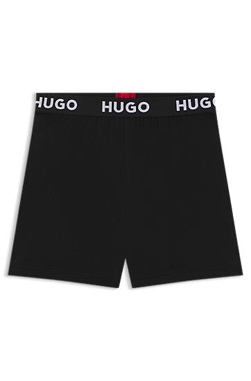 Boxerky BOSS HUGO Stretch Jersey Shorts with Logo Waistband Čierna | 50490704, 0