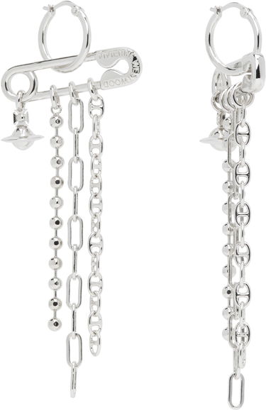 Náušnice Vivienne Westwood Vivienne Westwood Ginetta Safety Pin Orb Dangle Earrings Metalická | 6202017A-02P019-, 1