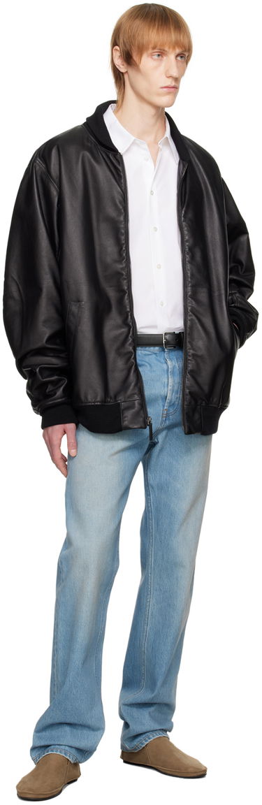 Bomber bunda The Row Leather Bomber Jacket Čierna | 491-L229, 3