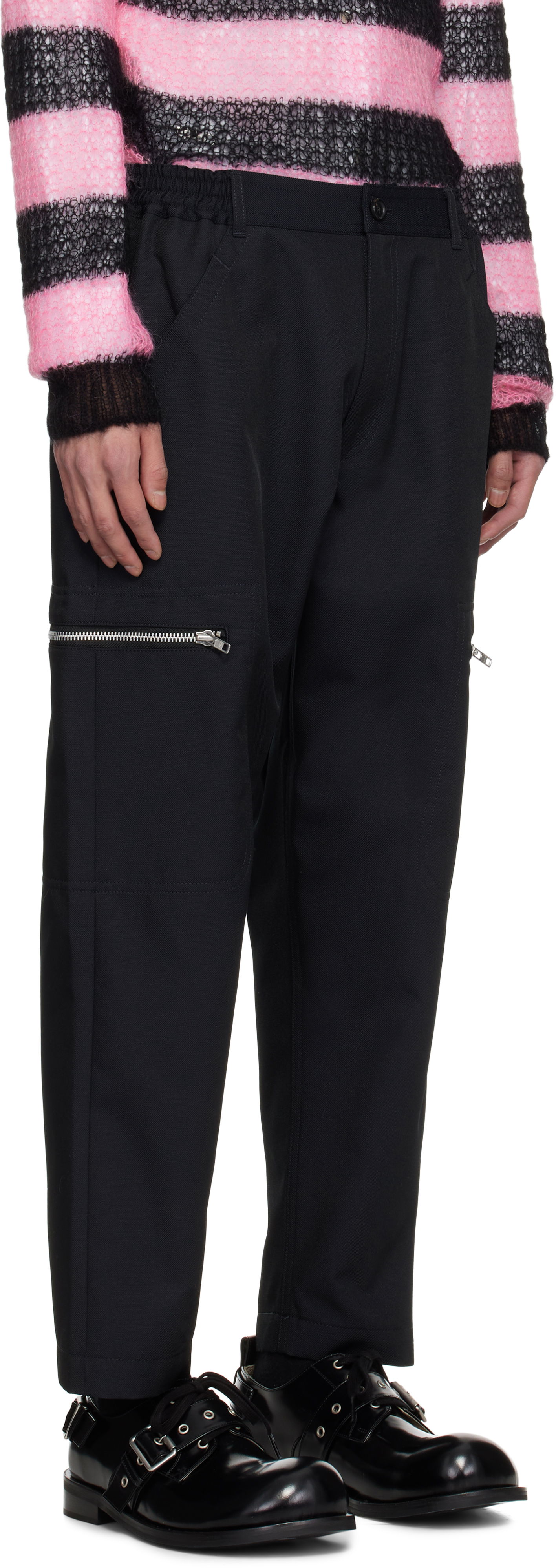 Cargo nohavice Comme des Garçons Homme Deux Irregular Pin Head Trousers Čierna | DO-P024-051, 1
