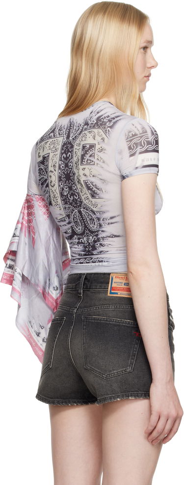 Tričko Diesel Diesel T-Dana Paisley Mesh T-Shirt Šedá | A18211 0KIBH, 2
