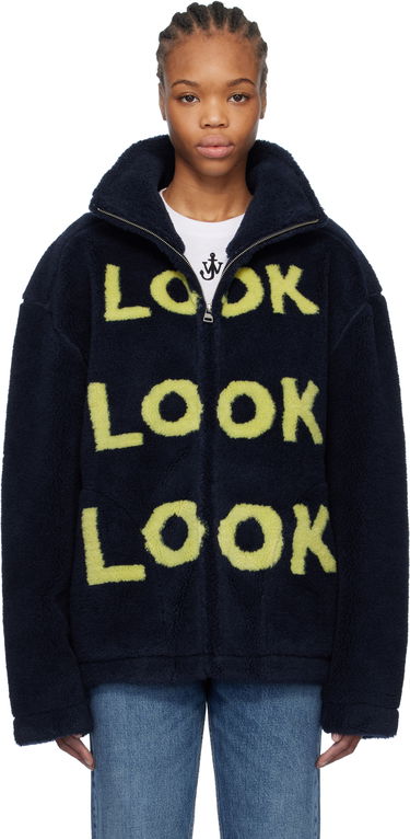 Bomber bunda JW Anderson JW Anderson 'Look Look Look' Fleece Zip-Up Jacket Navy | JK0375-PG1711, 0