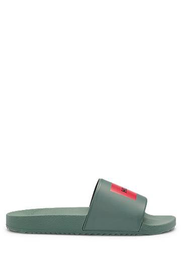 Oblečenie a doplnky BOSS Hugo Slides with Logo Label Zelené | 50522525, 1