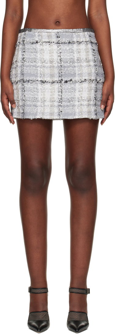 Sukňa Dolce & Gabbana Dolce&Gabbana Check Tweed Miniskirt Šedá | F4CC8T FQZAE, 0