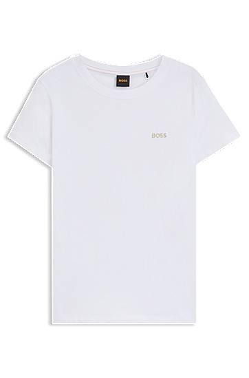 Tričko BOSS BOSS Slim-Fit Cotton-Jersey T-Shirt Biela | 50506973, 0