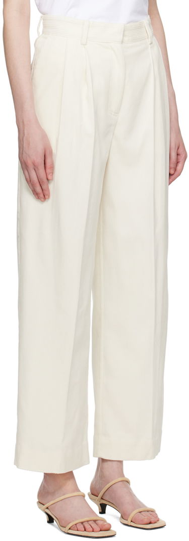 Nohavice TOTEME TOTEME Pleated Wide-Leg Trousers Biela | 243-WRB0202-FB0191, 1