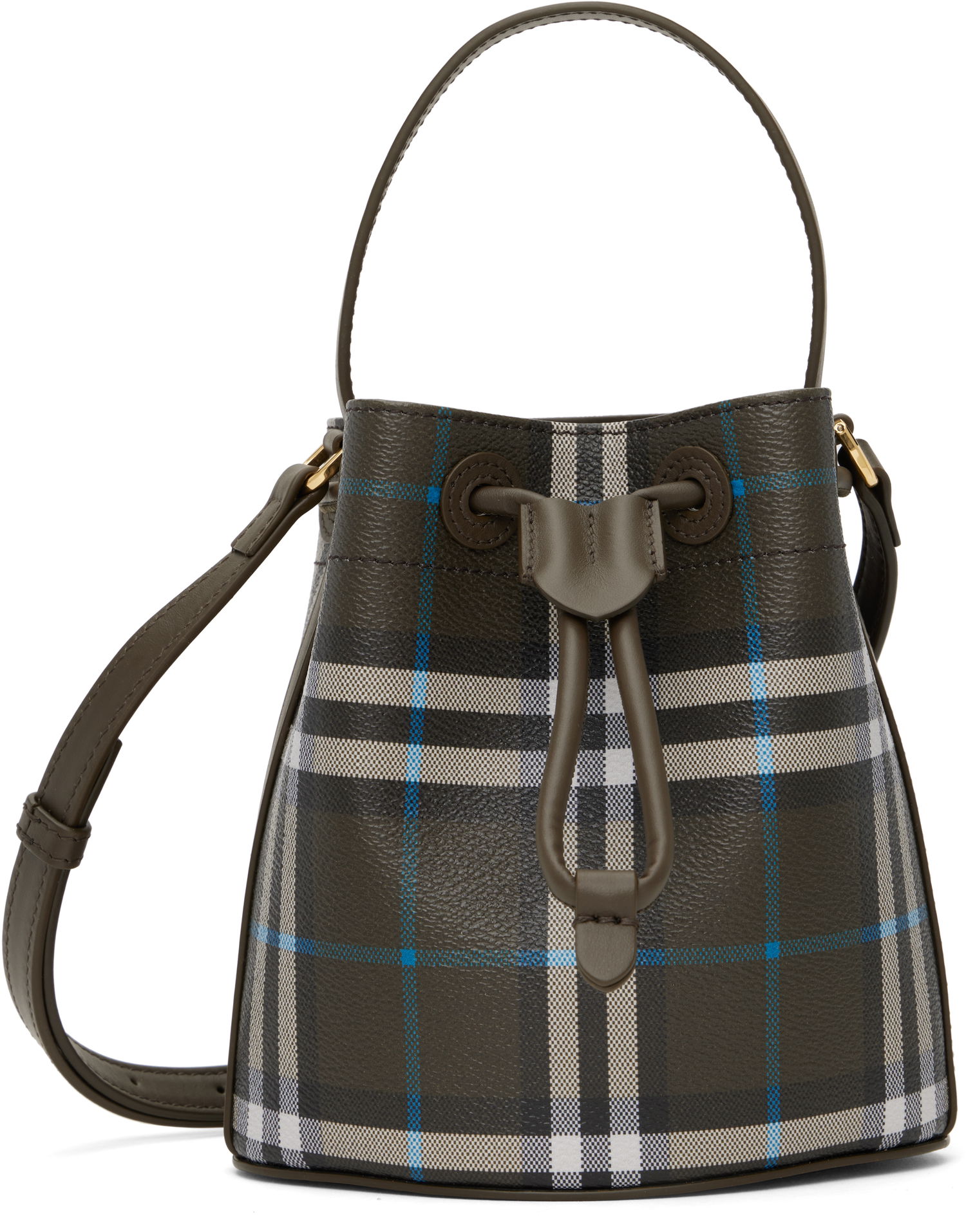 Kabelka Burberry Burberry Mini Check Bucket Bag Zelené | 8108303, 0