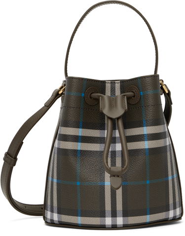 Kabelka Burberry Burberry Mini Check Bucket Bag Zelené | 8108303, 0