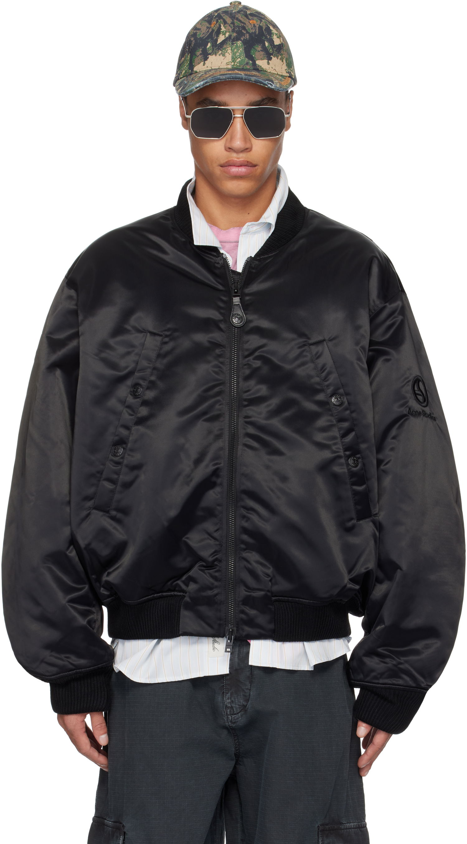 Bomber bunda Acne Studios Acne Studios Logogram Bomber Jacket Čierna | B90819-, 0