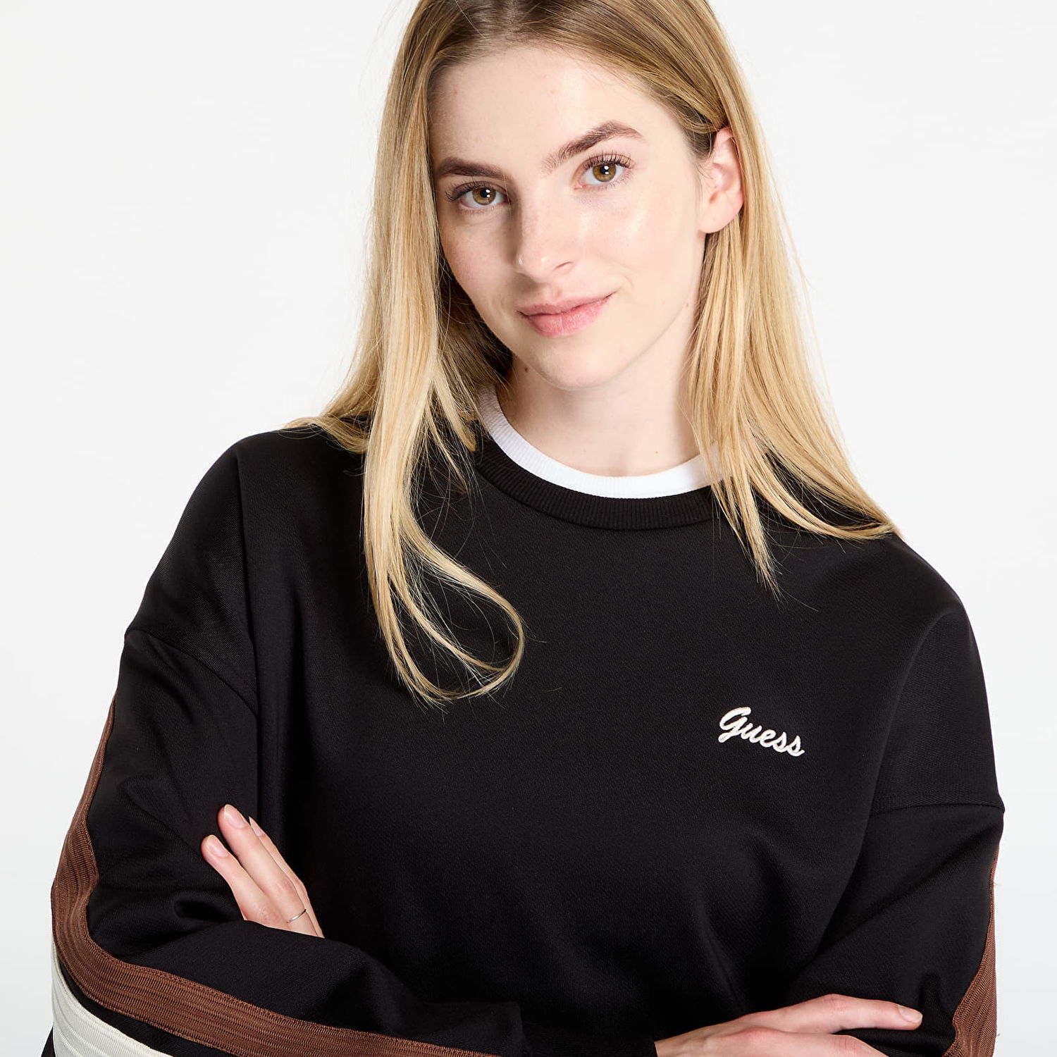 Mikina GUESS GUESS Fabia Sweatshirt Čierna | V5BQ03KCX22-JBLK, 1