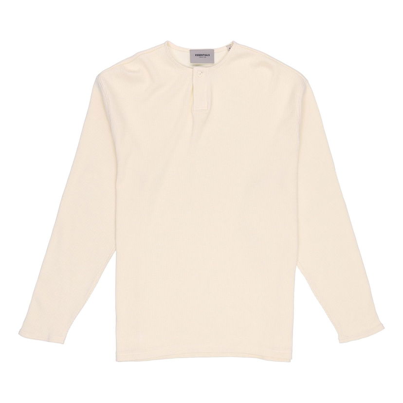 Tričko Fear of God Essentials Thermal Henley Long Sleeve Tee Béžová | FOG-FW20-170