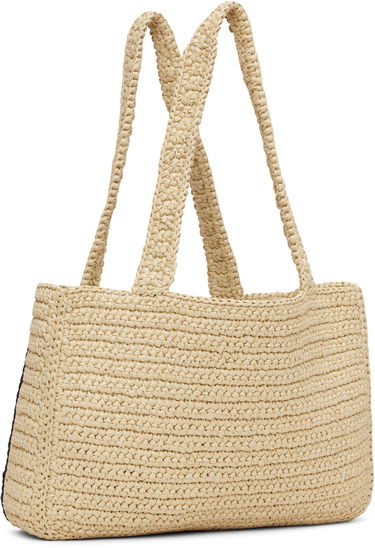 Tote bag Valentino Garavani Viva Superstar Medium Raffia V-Design Shopping Tote Béžová | 7W2B0S11QET, 2