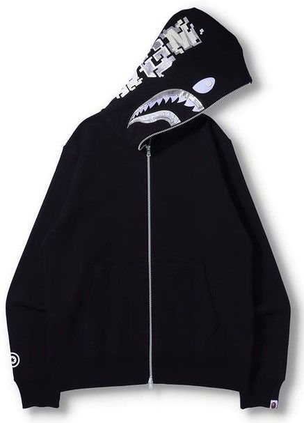 Mikina BAPE Digital Shark Full Zip Čierna | 001ZPI301012M, 0