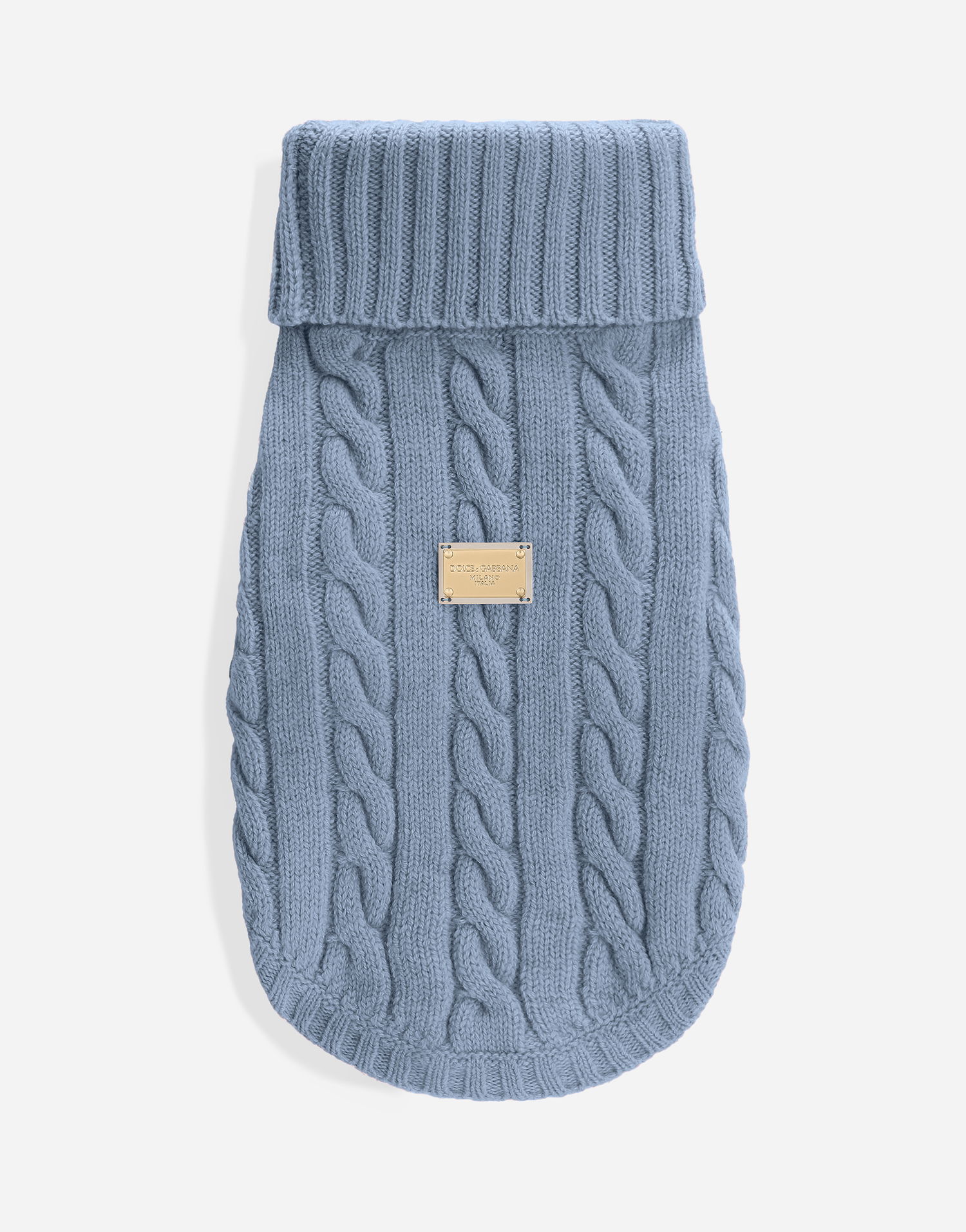 Sveter Dolce & Gabbana Dolce & Gabbana Cable Knit Wool Dog Sweater Modrá | GX09KCJFMMDB3784, 0