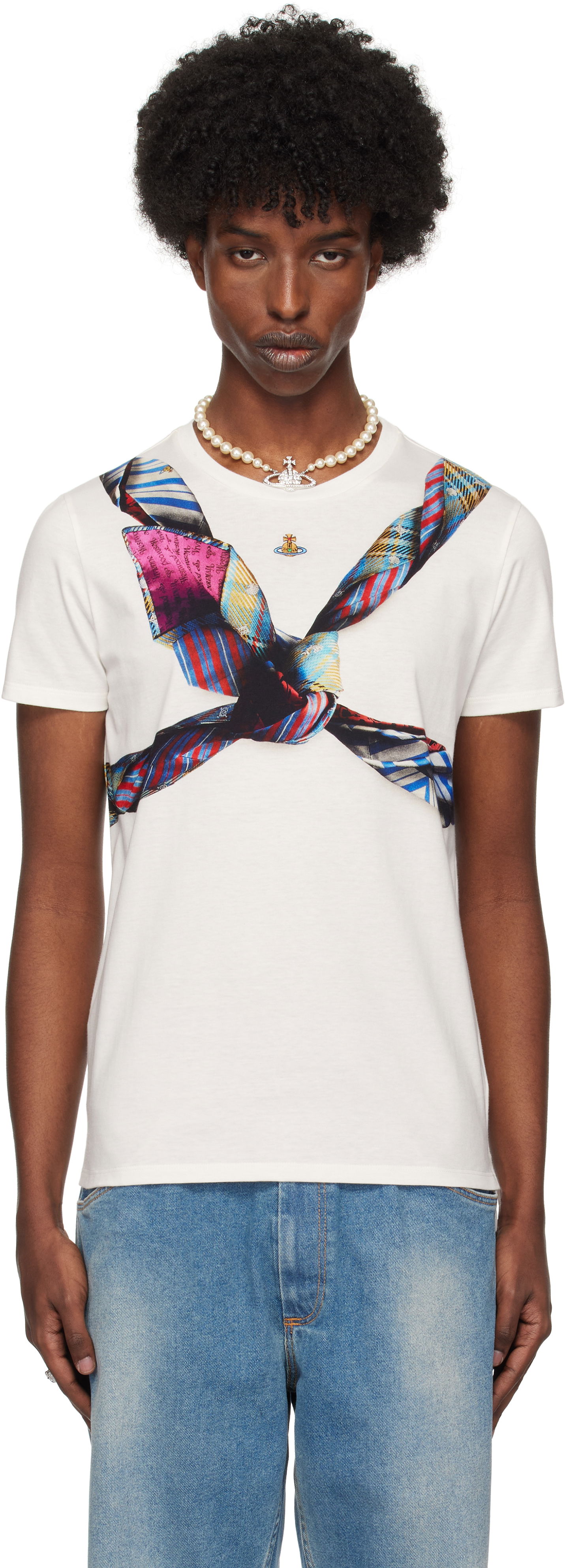 Tričko Vivienne Westwood Tie Bondage Peru T-shirt Biela | 3G01002I-J004A-, 0