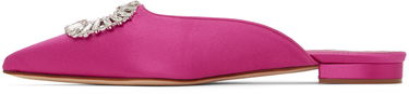 Starostlivosť o obuv Manolo Blahnik Manolo Blahnik Sigulona Satin Mules with Jewel Embellishment Ružová | 222-1039, 2