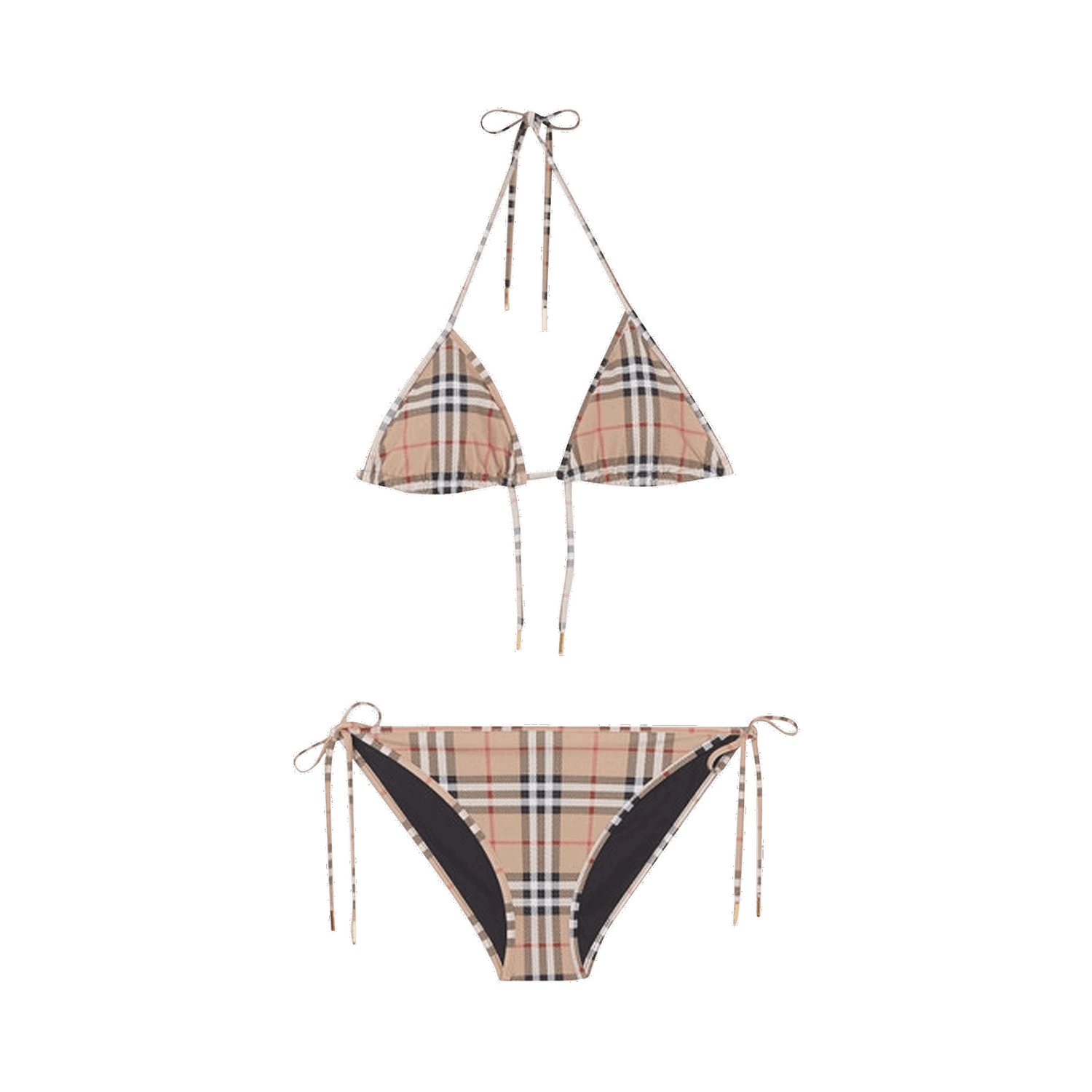 Plavky Burberry Vintage Check Triangle Bikini Béžová | 8009008, 0