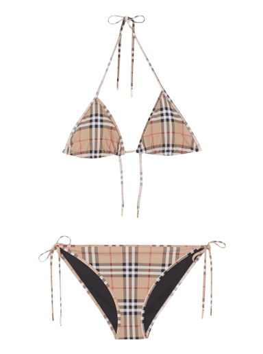 Vintage Check Triangle Bikini