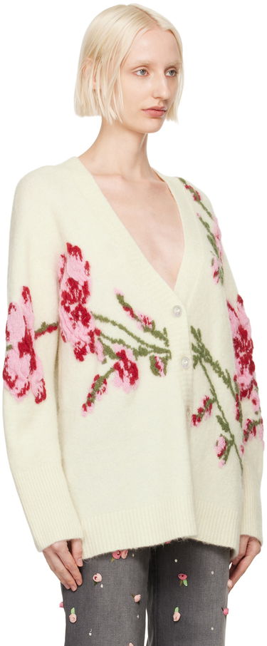 Sveter Blumarine Floral Embroidered Cardigan Šedá | A422M489A, 4