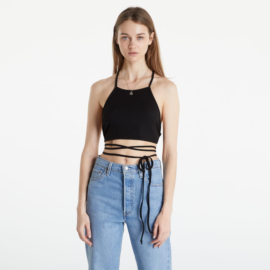 Crop Top Urban Classics Rib Trapeze Cropped Top Čierna | TB4786 black, 0