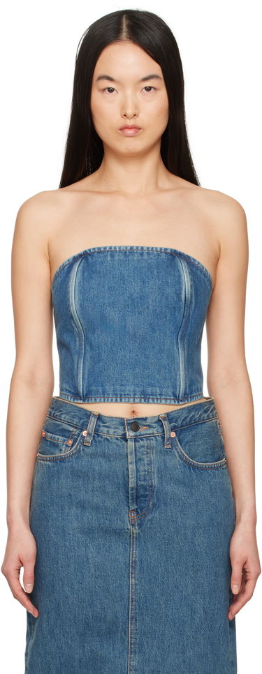 Sukňa WARDROBE.NYC WARDROBE.NYC Denim Tube Top Modrá | W1078PC, 0