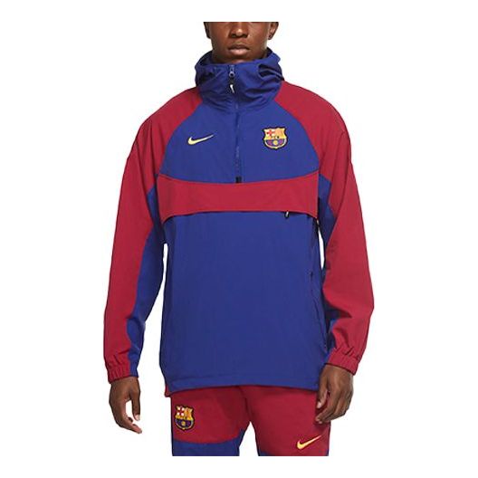 Vetrovka Nike FC Barcelona Hooded Woven Pullover Modrá | CW2934-455, 0