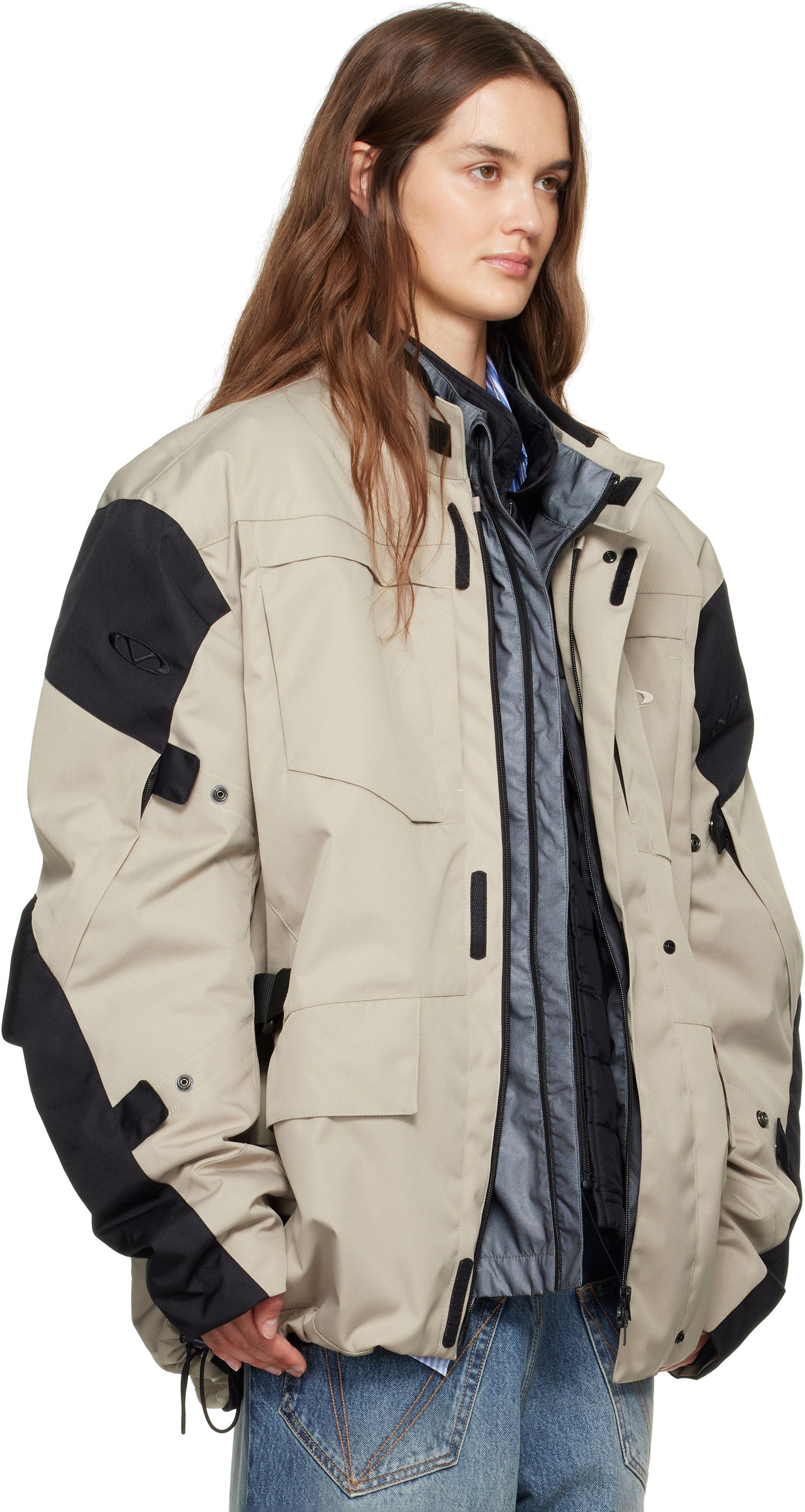 Parka VETEMENTS Vetements Biker Parka and Liner Jacket Set Béžová | UH76OJ750S, 1