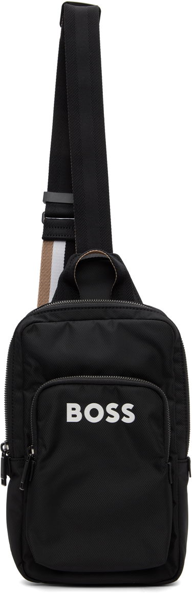 Taška cez rameno BOSS BOSS Bonded-Logo Sling Bag Čierna | 50548221, 0