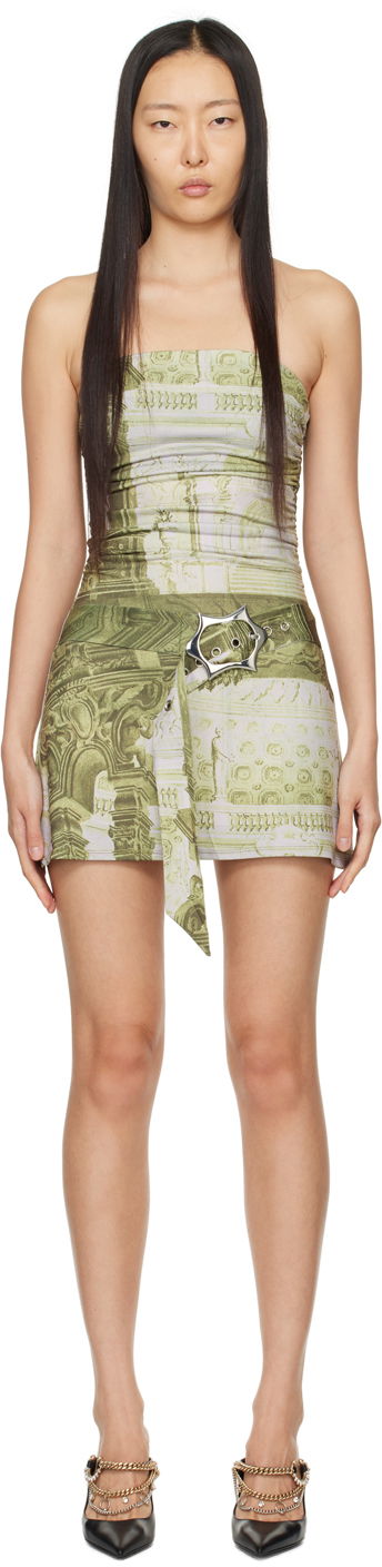 Sukňa Miaou Miaou Alisha Print Mini Dress Zelené | 5046VISEMB, 0