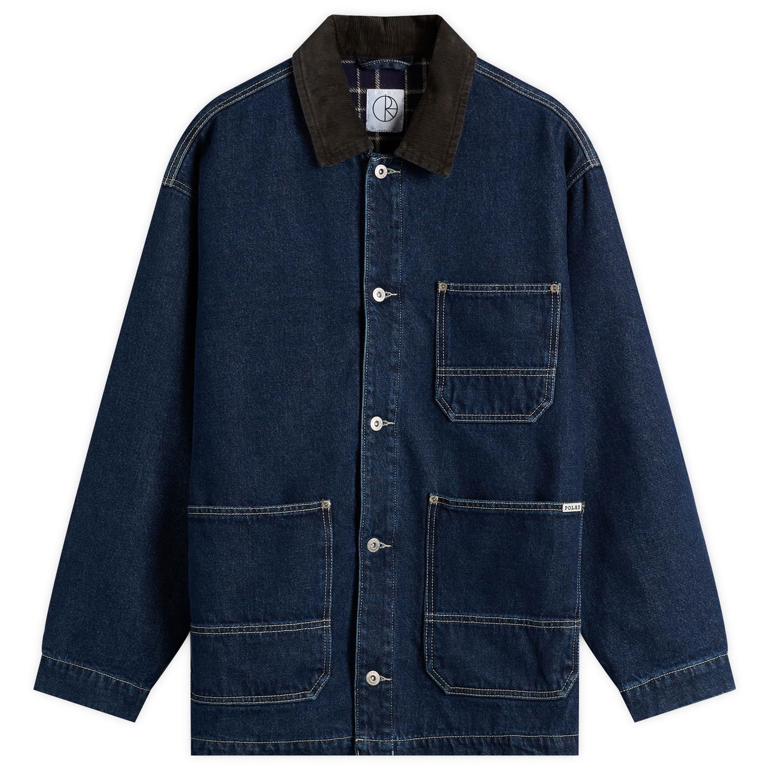 Bunda Polar Skate Co. Flannel Lined Ezra Jacket, Size Small Modrá | PSC-F25-7-IND, 0