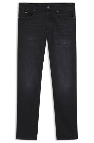 Džínsy BOSS Delaware Slim-Fit Italian-Made Denim Jeans Čierna | 50550954, 0