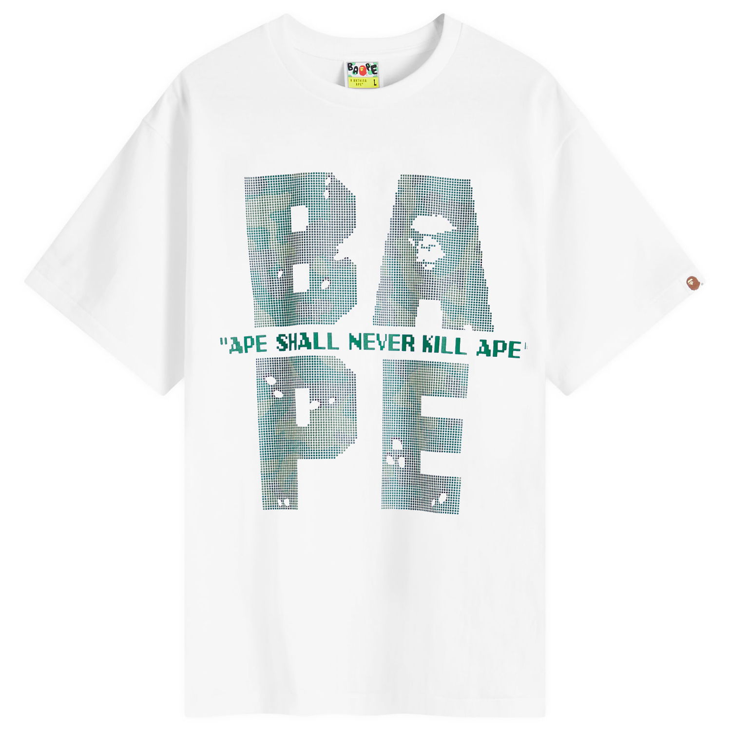 Tričko BAPE Bitmap Logo T-Shirt Biela | 001TEK801041M-WHT, 0