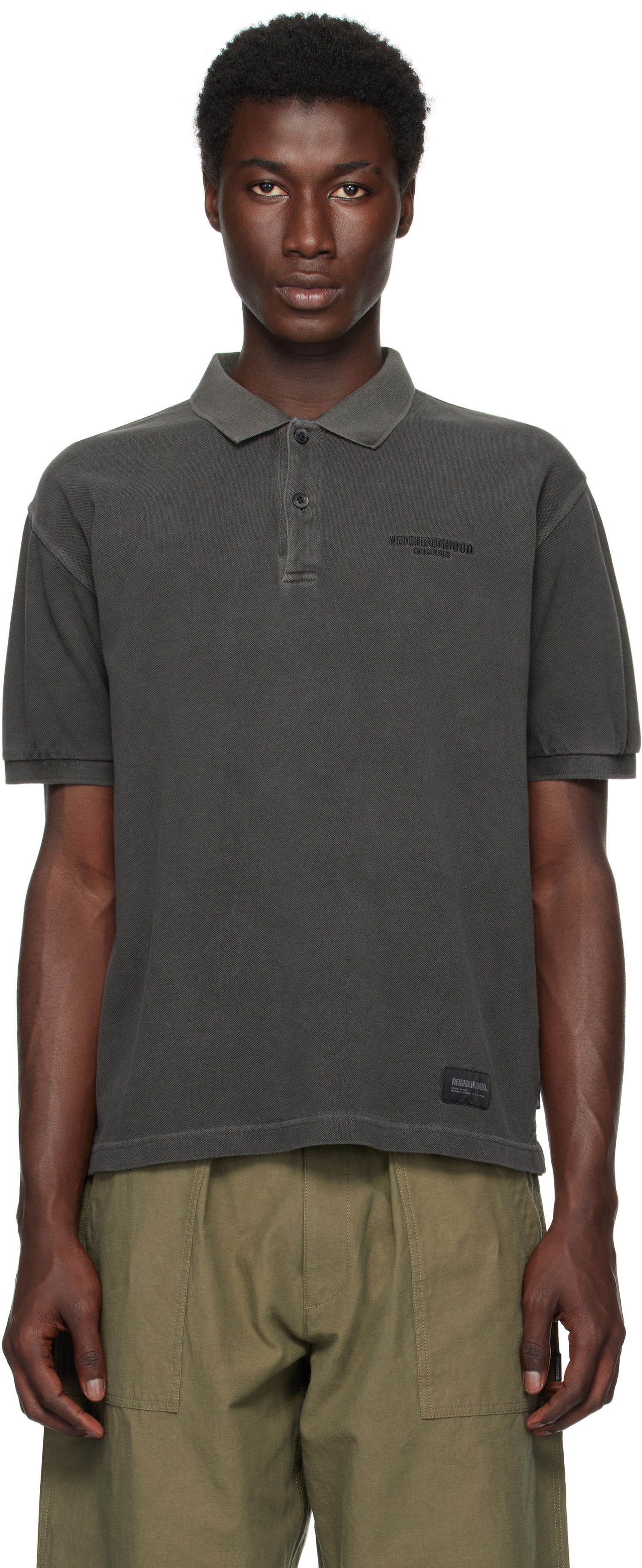 Polo tričko Neighborhood Neighborhood Pigment Dyed Short Sleeve Polo Šedá | 251FPNH-CSM14, 0
