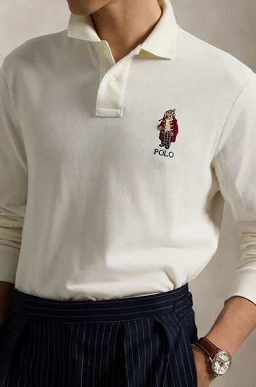 Polo tričko Polo by Ralph Lauren Long Sleeve Polo Shirt Biela | 710951641001, 3