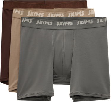 Boxerky SKIMS Stretch Boxer Briefs, Three-Pack Šedá | BO-BBR-5630M, 0