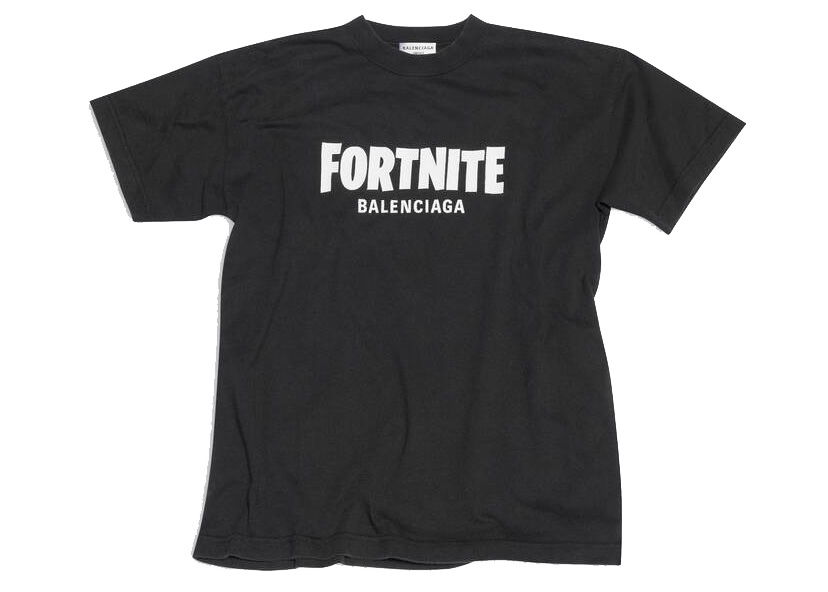 Tričko Balenciaga FORTNITE©2021 x Medium Fit T-shirt Čierna | 612965TLVO31070, 0