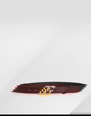 Opasok Dolce & Gabbana Calfskin Belt With Dg Logo Vínová | BE1447AK27480346, 0