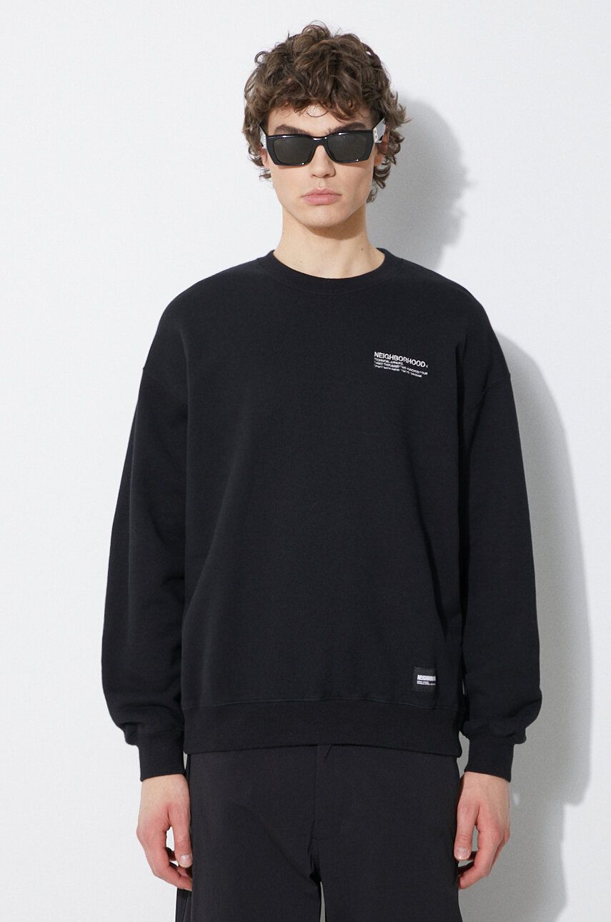 Sveter Neighborhood NEIGHBORHOOD Plain Crewneck Sweatshirt Čierna | 241FPNH.CSM01, 0