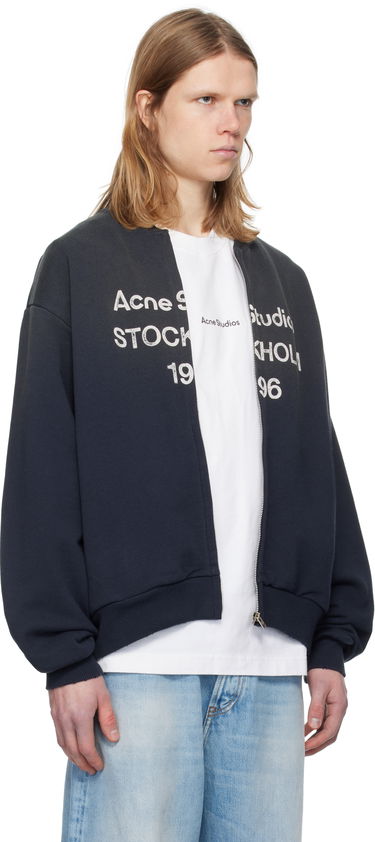 Bomber bunda Acne Studios Acne Studios Logo Zip Sweater Navy | CI0189-, 1
